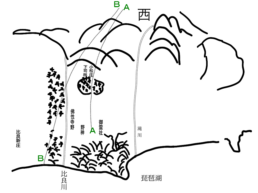 近江国比良荘絵図部分略図